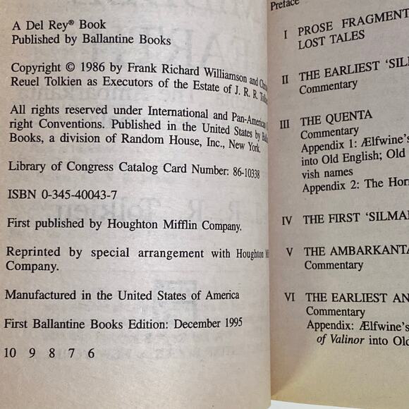 Lot of 8 J.R.R. TOLKIEN Vintage Books Lord of the Rings 1990s 1970s Mixed - Picture 13 of 16